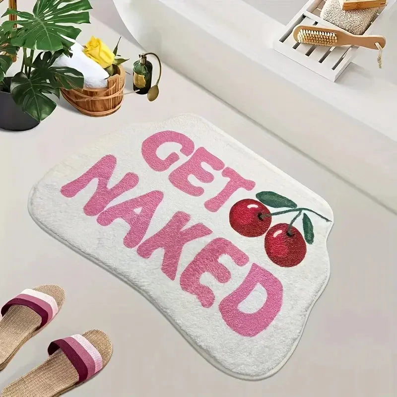 Tapis de bain mes pommes rouge