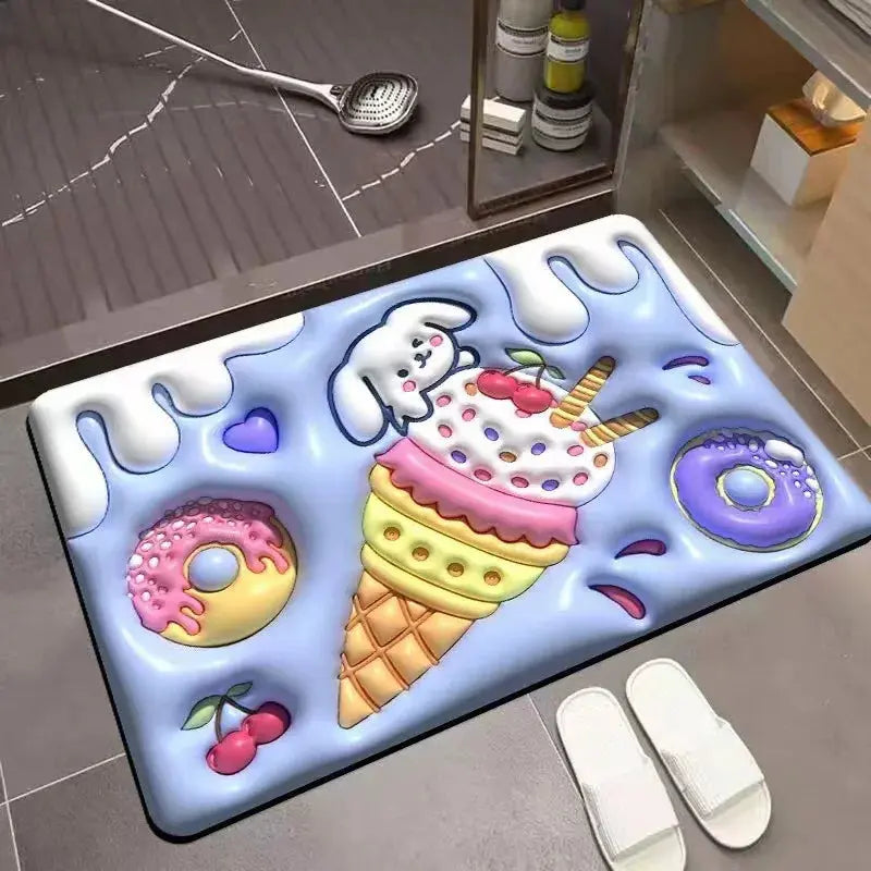 Tapis de bain gris clair pour salle de bain contemporaine