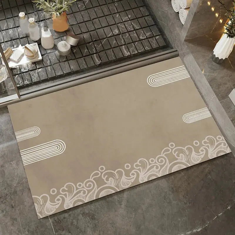 Tapis de bain absorbant japonais café