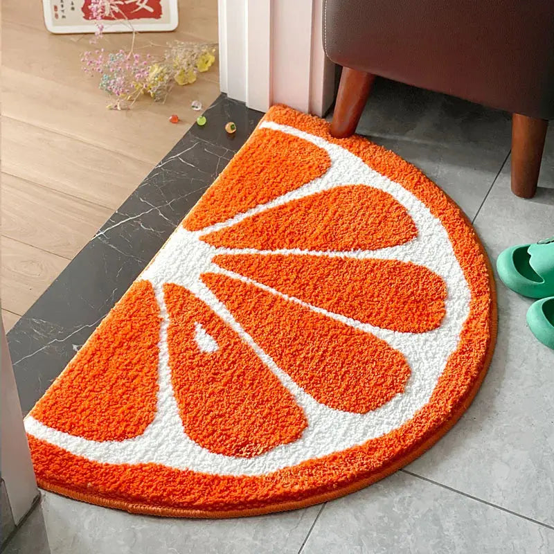 Tapis de bain antidérapant absorbant l'eau orange