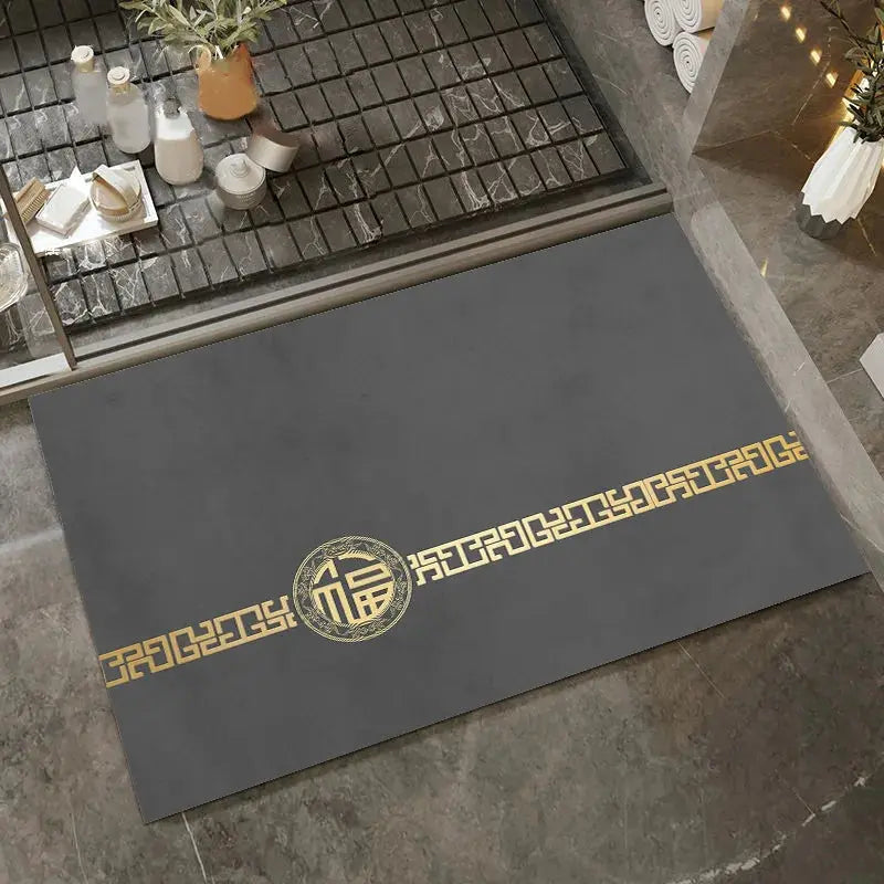 Tapis de bain absorbant japonais noir
