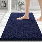 Tapis de bain absorbant beige élégant pour salle de bain zen