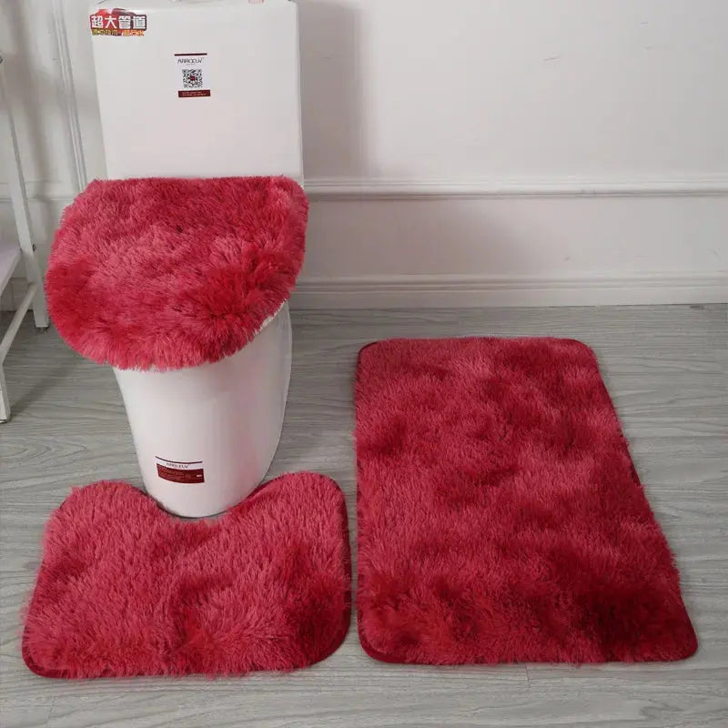 Tapis de bain ultra moelleux rouge