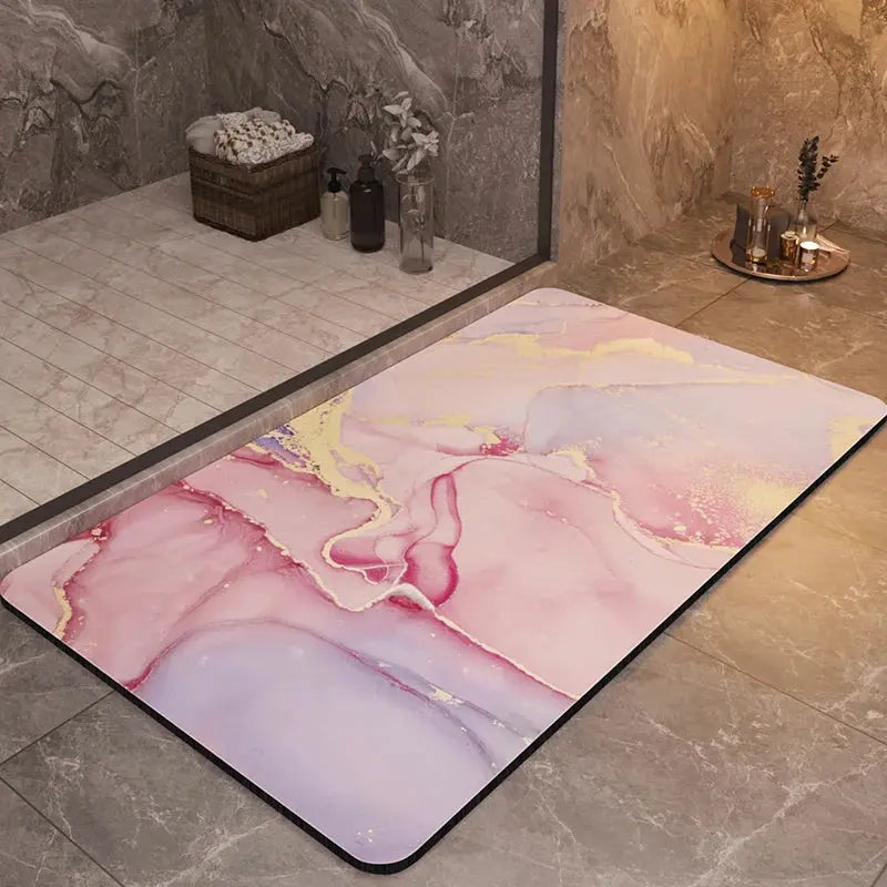 Tapis de bain vieux rose