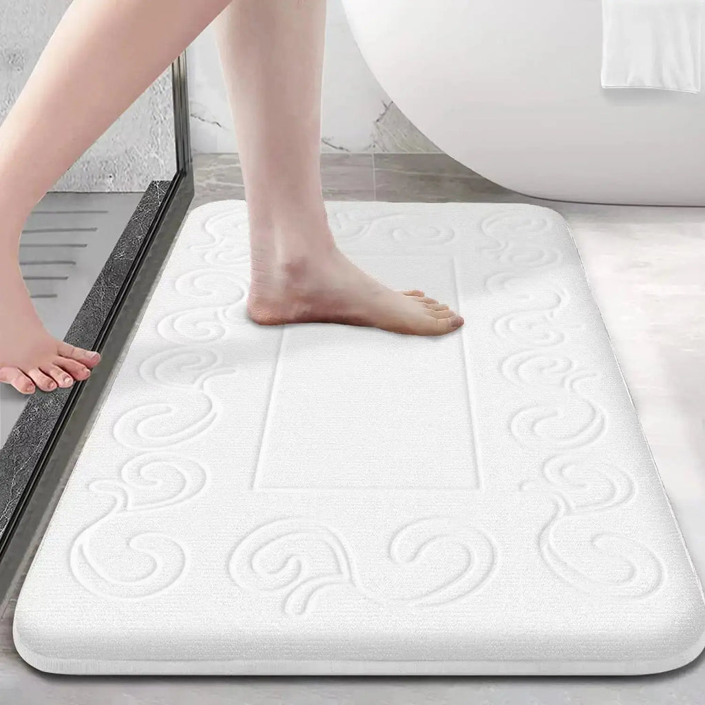 Tapis de bain vrai design blanc