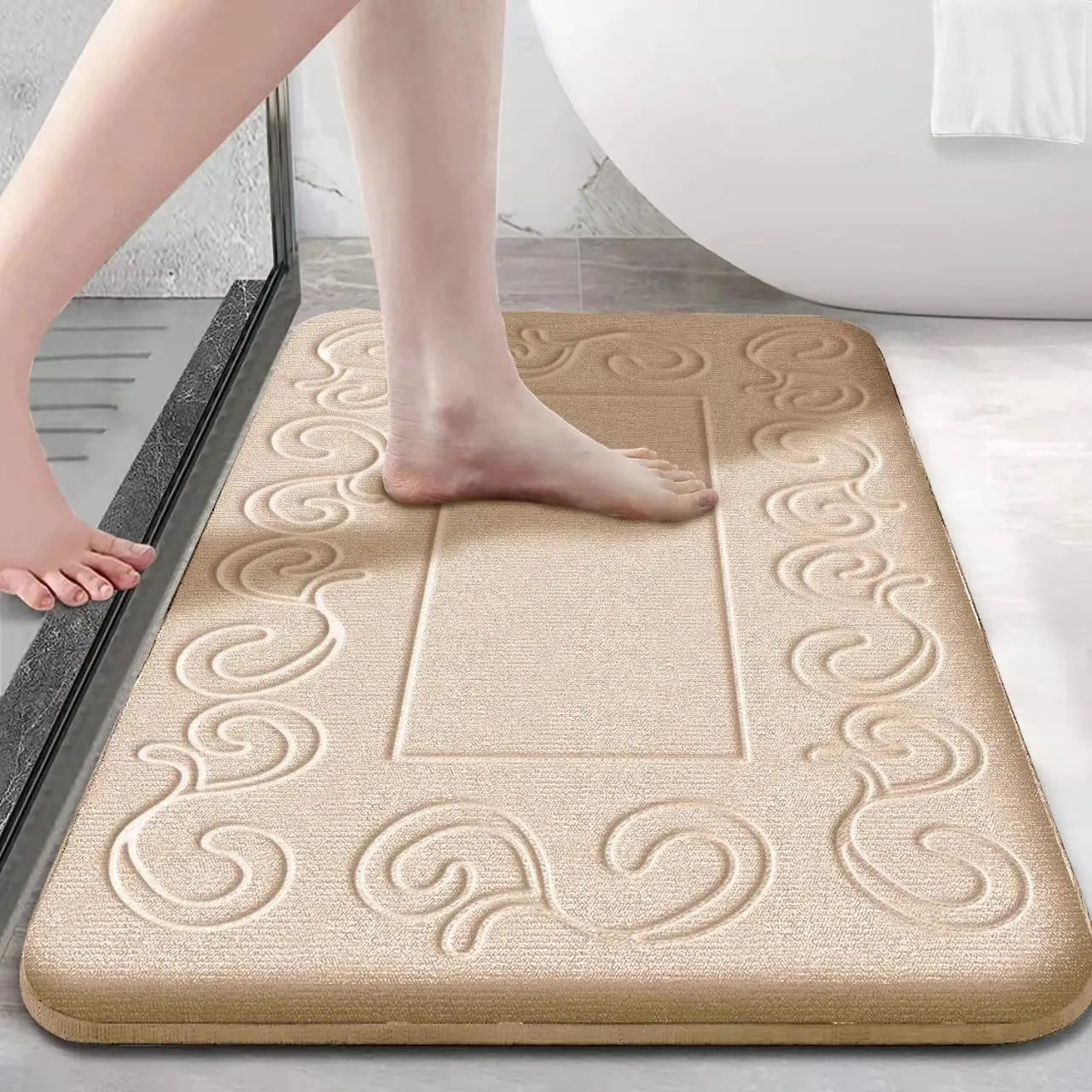 Tapis de bain vrai design café