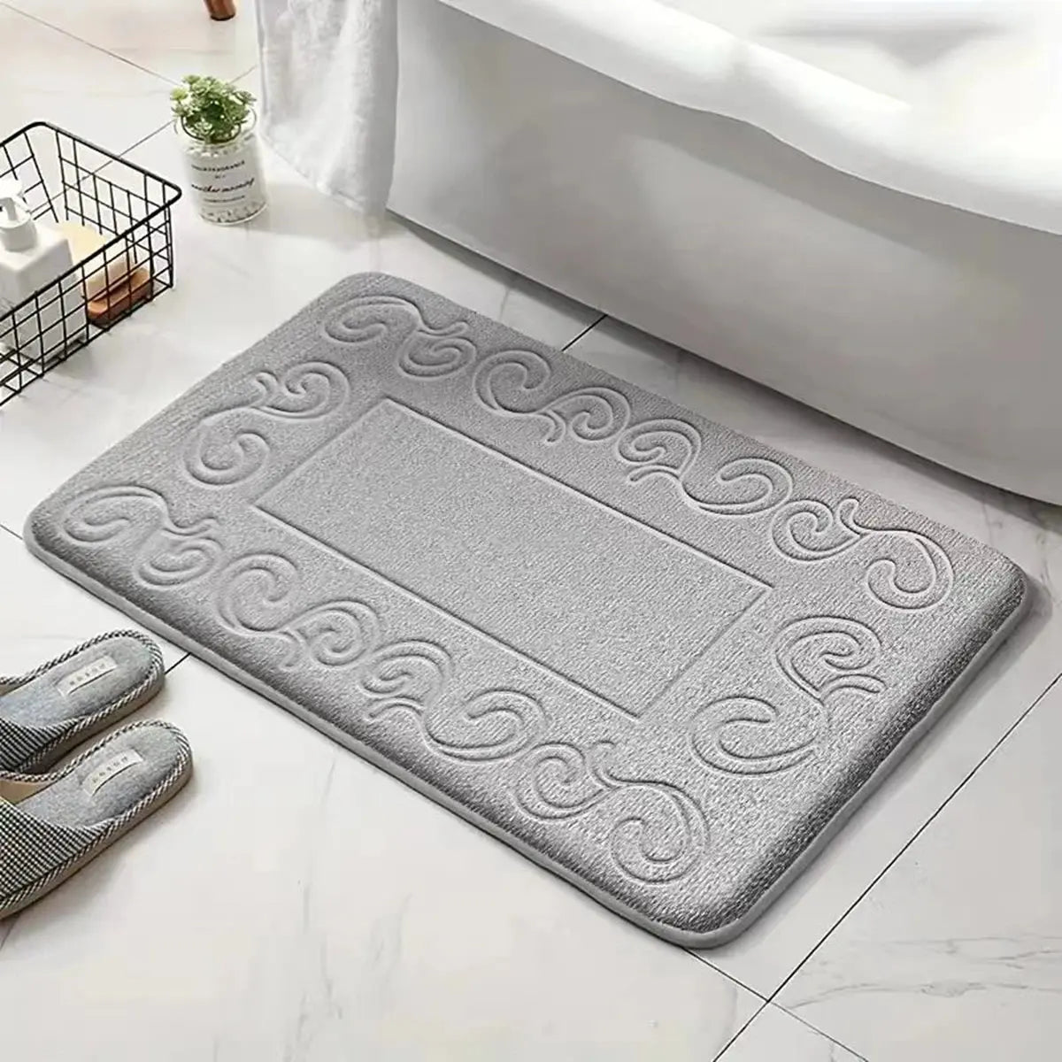 Tapis de bain vrai design khaki 1