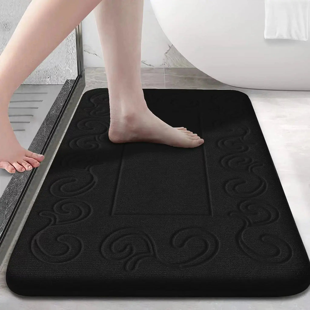 Tapis de bain vrai design noir