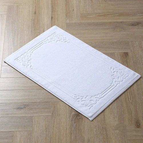 Tapis de salle de bain en coton pour d'hôtel & SPA blanc