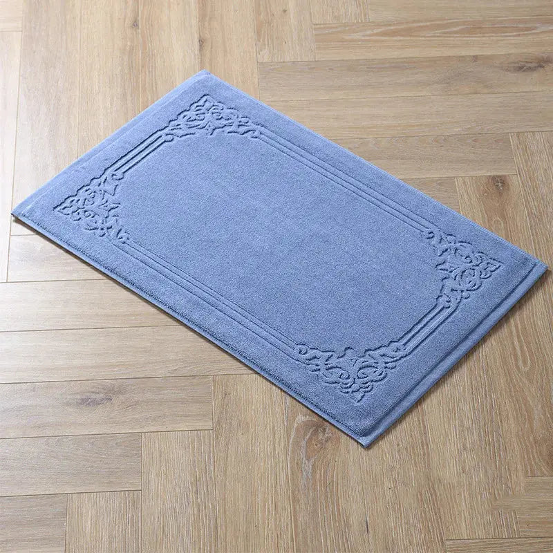 Tapis de salle de bain en coton pour d'hôtel & SPA bleu