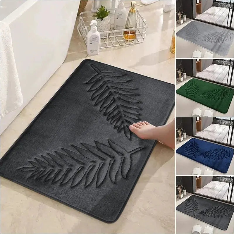 Tapis de salle de bain en mousse à mémoire de forme, 3 pièces noir
