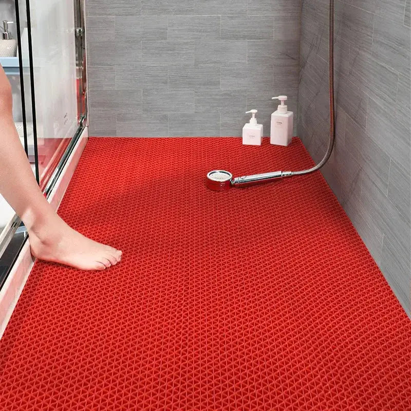 Tapis de salle de bain impossible de glisser rouge