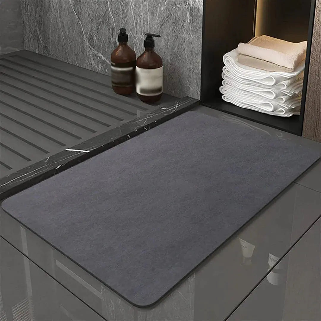 Tapis salle de bain Bouche absorbante gris