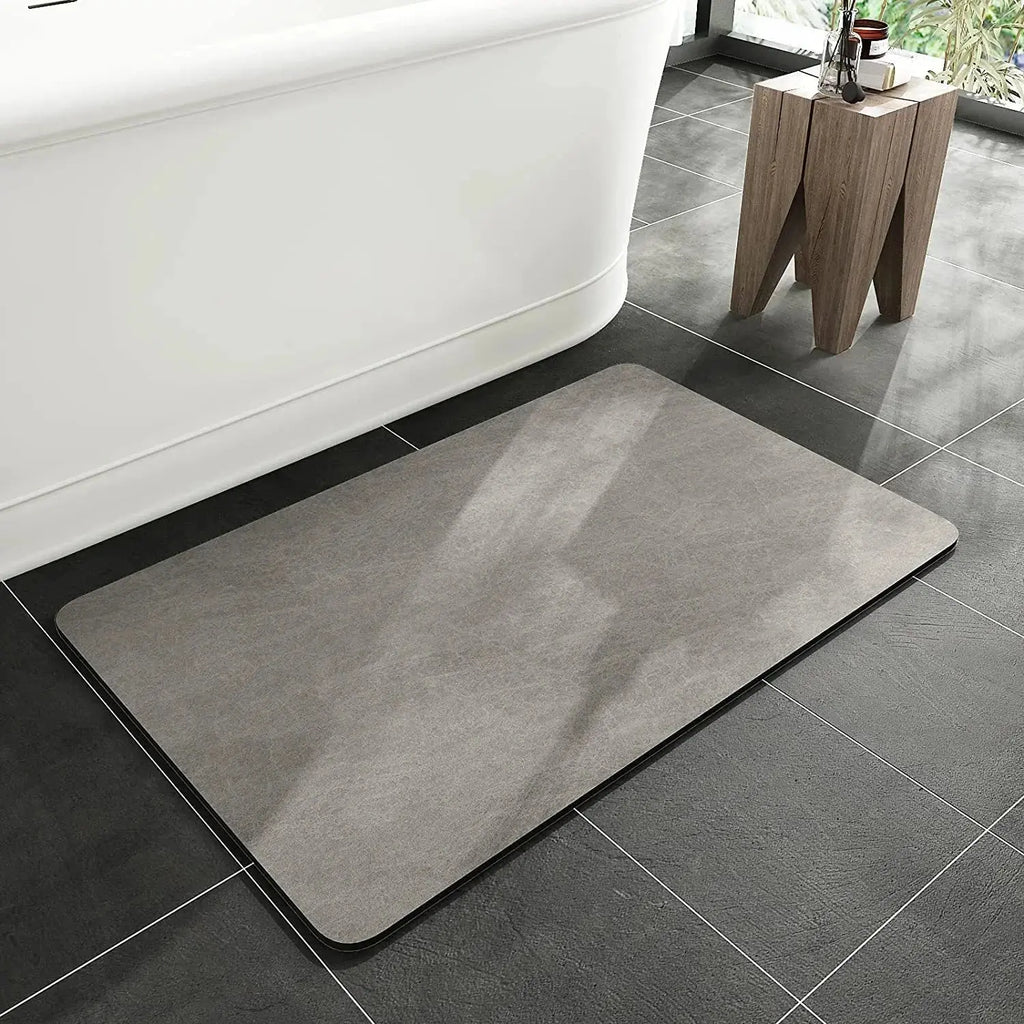 Tapis salle de bain Bouche absorbante gris