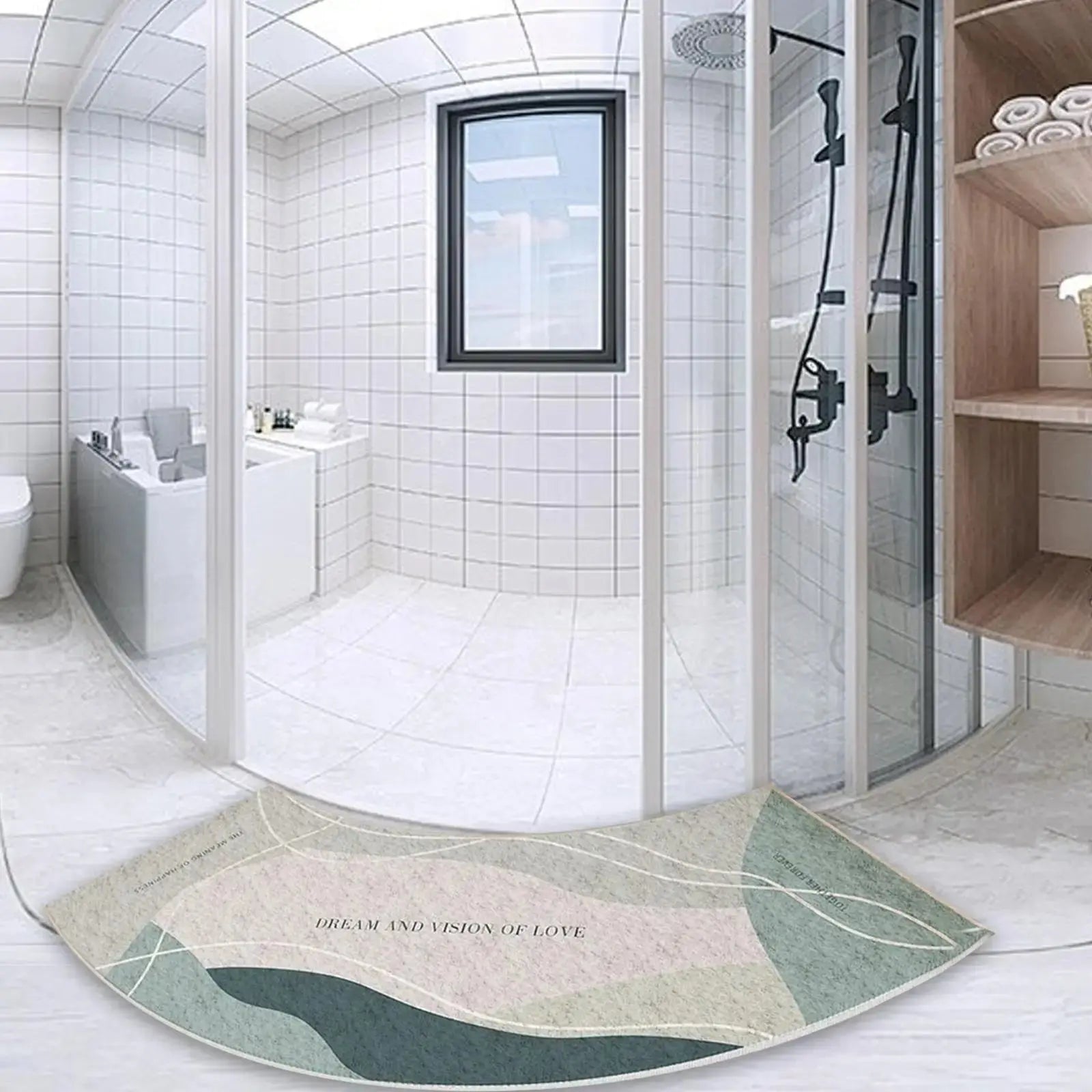 Tapis salle de bain arrondi