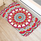 Tapis salle de bain bohème rouge