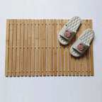 Tapis salle de bain bois dure