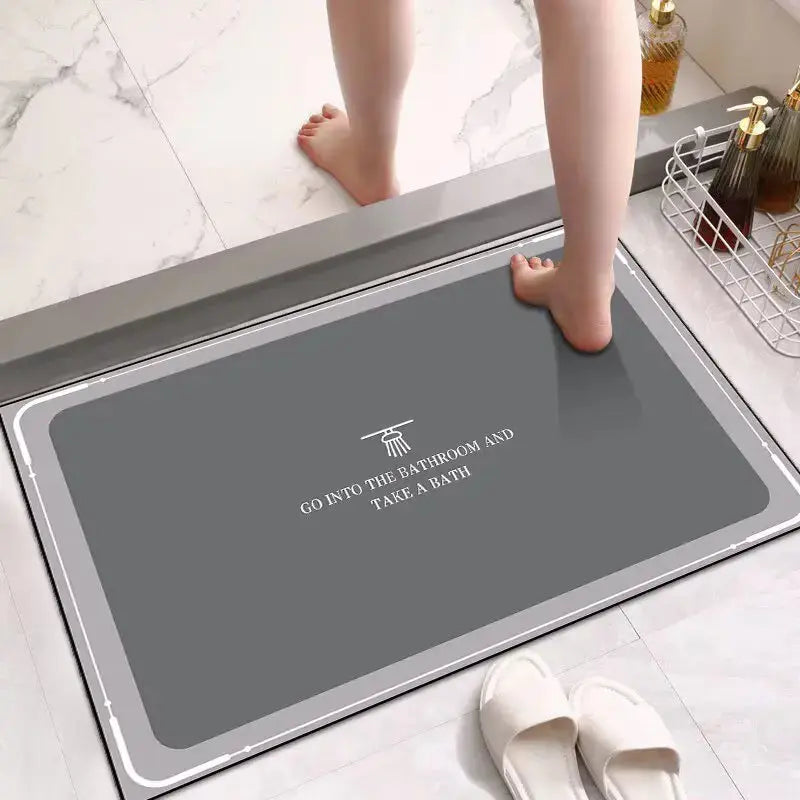 Tapis salle de bain chic gris