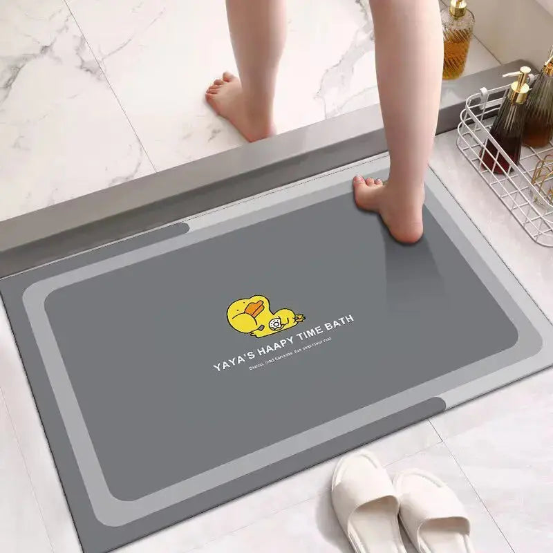 Tapis salle de bain chic gris clair