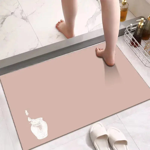 Tapis salle de bain chic rose