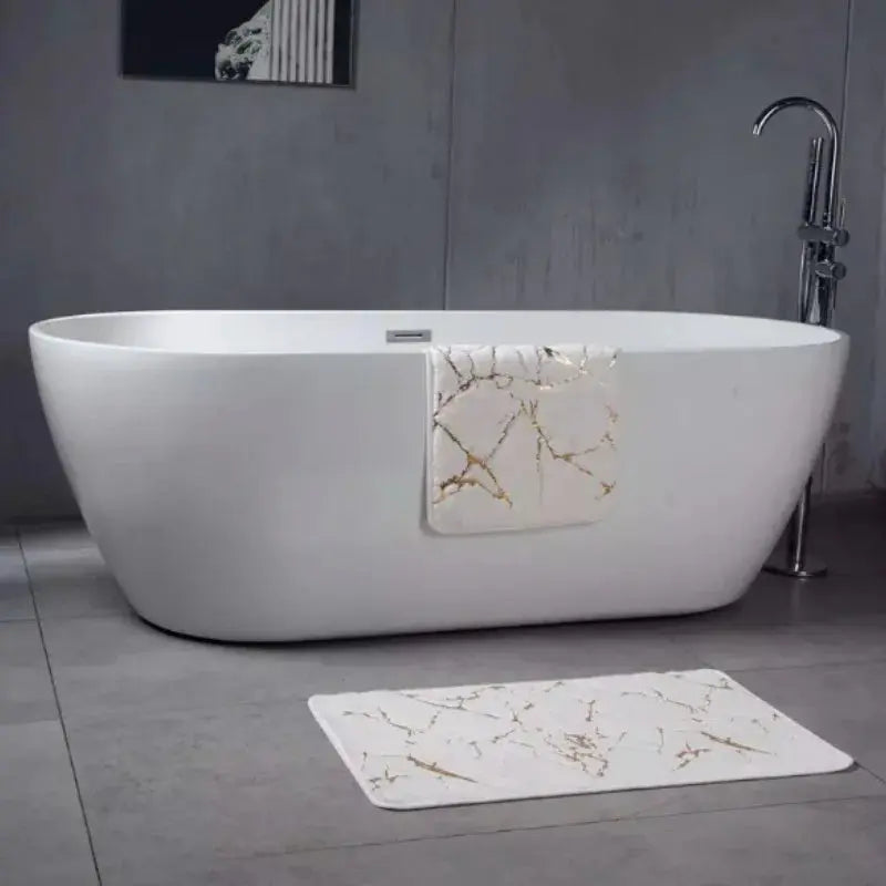 Tapis salle de bain design blanc