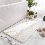 Tapis salle de bain design doré