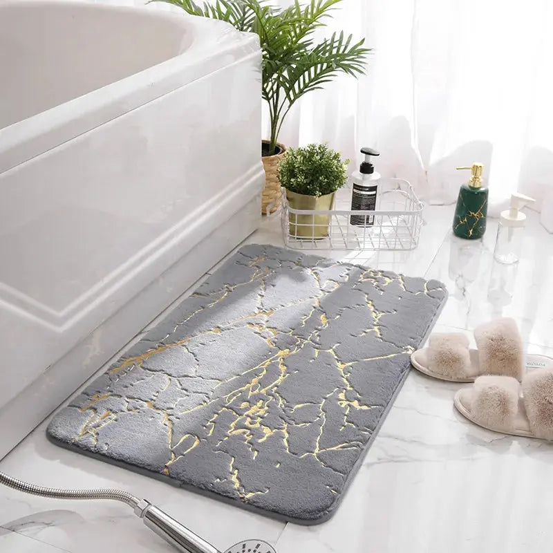 Tapis salle de bain design khaki