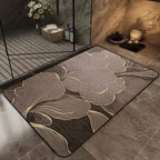 Tapis salle de bain effet marbre chocolat