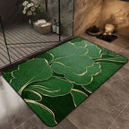 Tapis salle de bain effet marbre vert