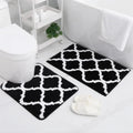 Tapis salle de bain ensemble en microfibre noir